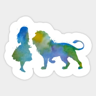 Lion and girl Sticker